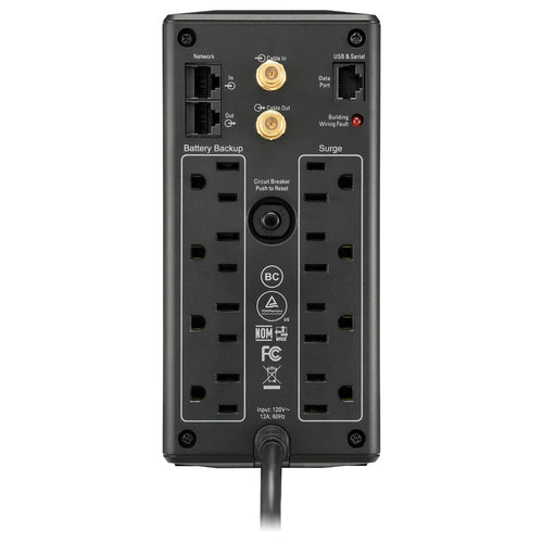 8-Outlet Compact Battery Back-Up and Surge Protector (510 Watts)