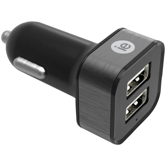 2.4-Amp Dual-USB-A Car Charger, Black