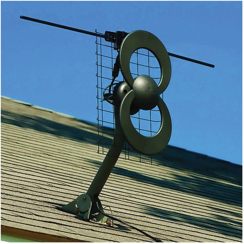 2V UHF/VHF Indoor/Outdoor DTV Antenna with 20" Mount