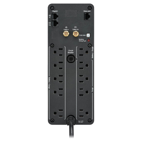 10-Outlet/2-USB 1,500-Volt-Ampere Battery Back-Up and Surge Protector