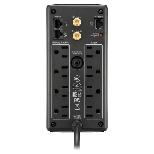 8-Outlet Compact Battery Back-Up and Surge Protector (600 Watts)