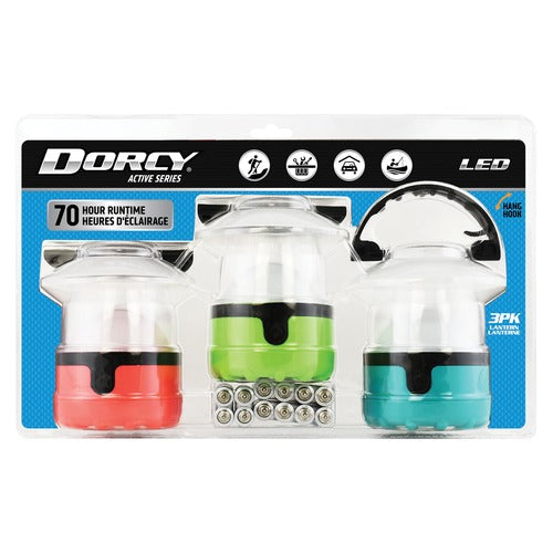 Dorcy 41-3019 LED Mini Lanterns with Batteries, 3 Pack