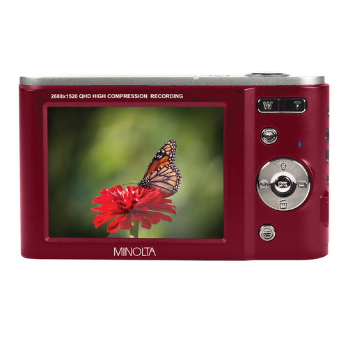 MND20 16x Digital Zoom 44 MP/2.7K Ultra HD Digital Camera (Red)