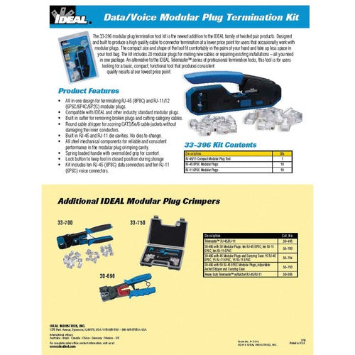 Data/Voice RJ45/RJ11 Crimp Tool Kit