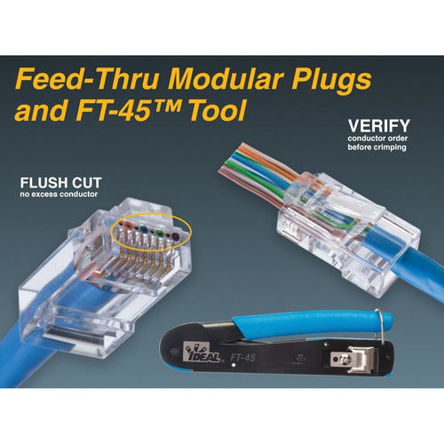 CAT-6 Feed-Thru RJ45 Mod Plugs (50 pk)