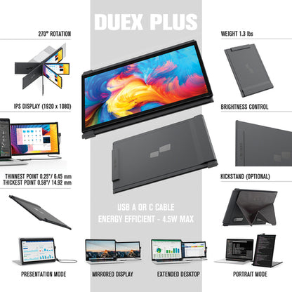 MP DUEX Plus 13-Inch IPS Slide-Out Display for Laptops