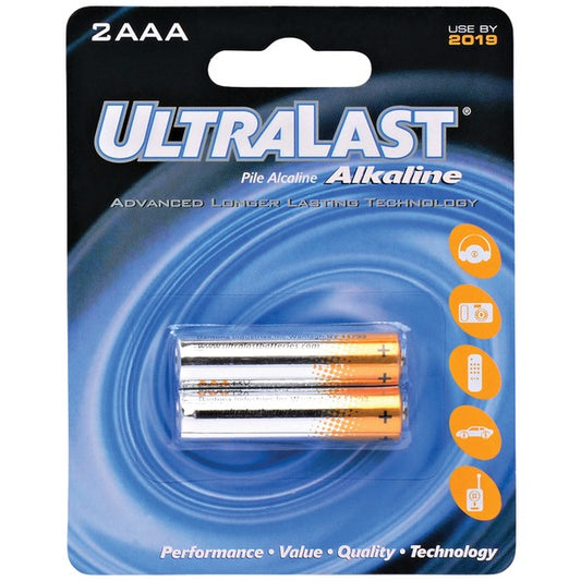 AAA Alkaline Batteries, 2 pk