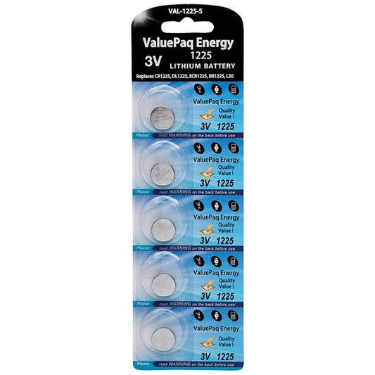 1225 Lithium Coin Cell Batteries, 5 pk