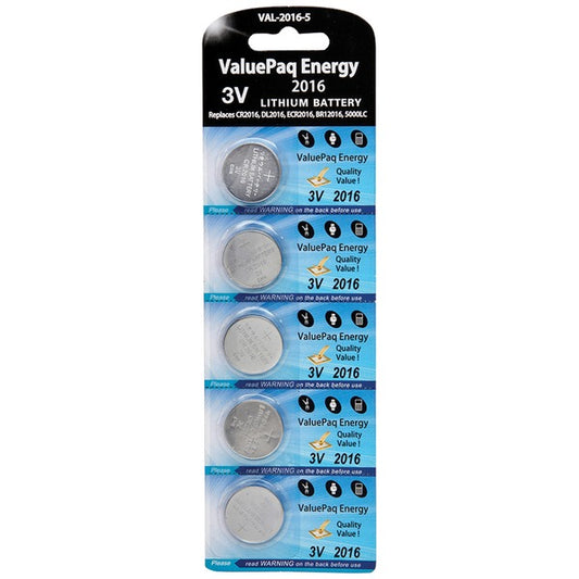 2016 Lithium Coin Cell Batteries, 5 pk