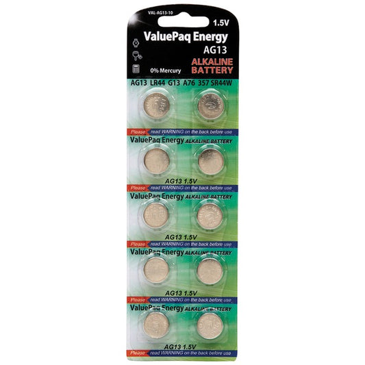 ValuePaq Energy AG13 Alkaline Button Cell Batteries, 10 Pack