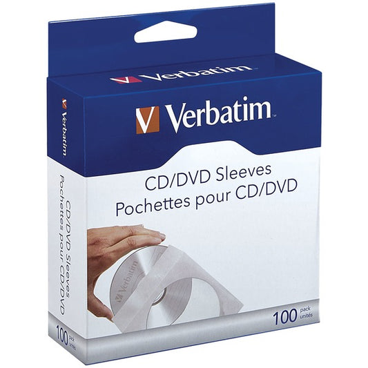 CD/DVD Paper Sleeves with Clear Window, 100 pk